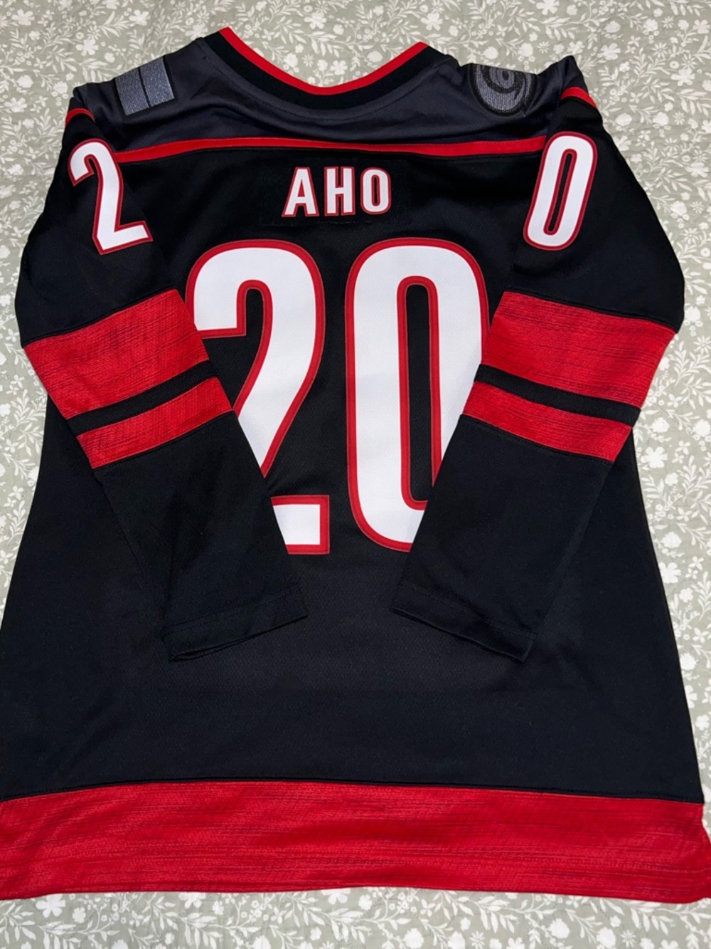 Fanatics Black and Red NHL Hockey Jersey Aho #20